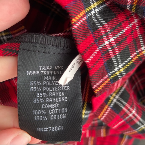 Tripp NYC Red Plaid Mini Skirt - Picture 4 of 8